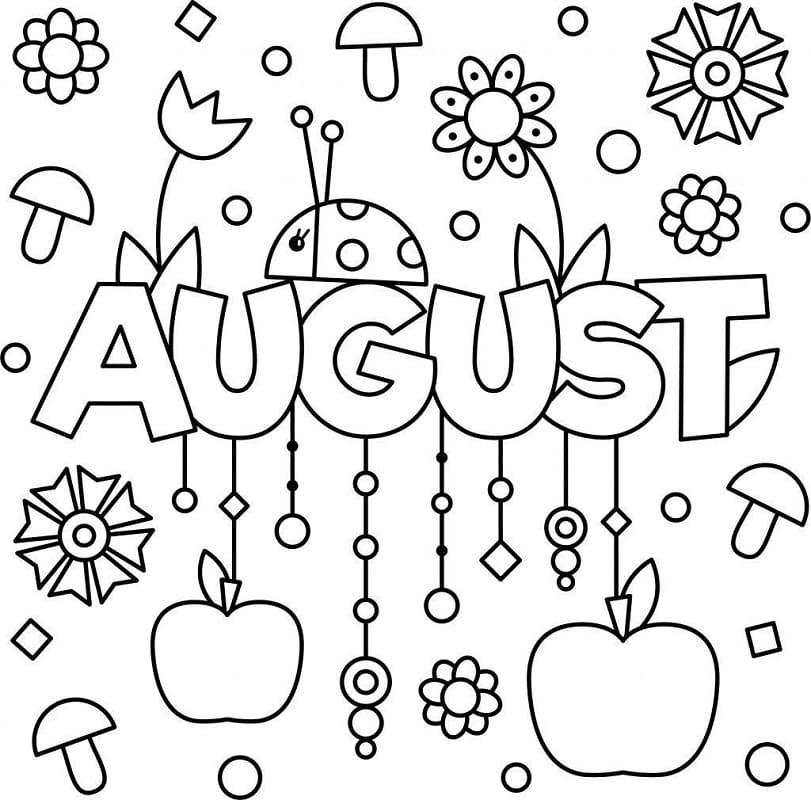 Print August coloring page