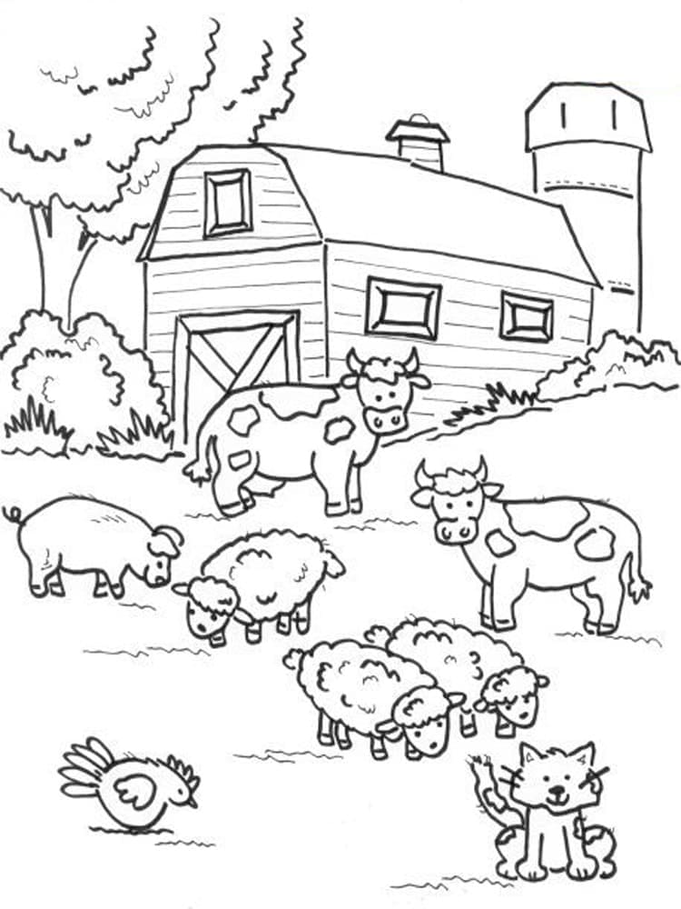 Farm Animals for Children coloring page