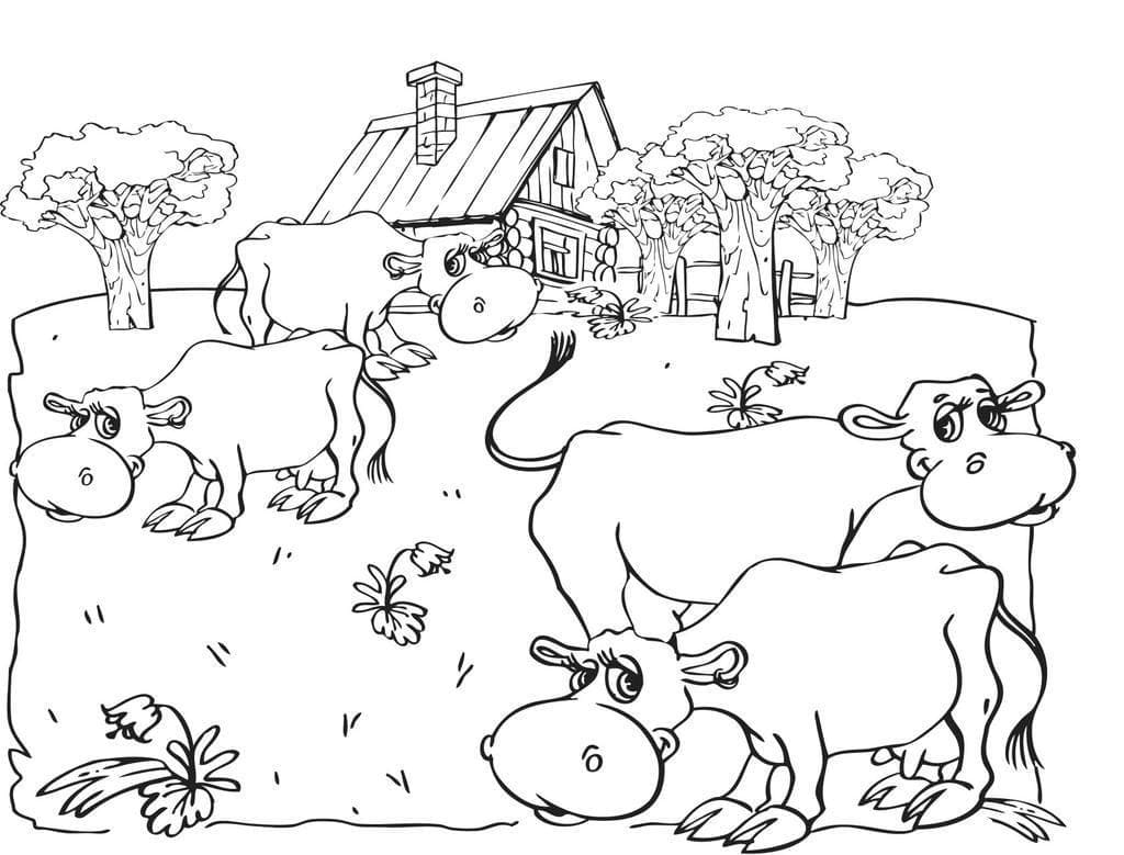 Farm Cows coloring page