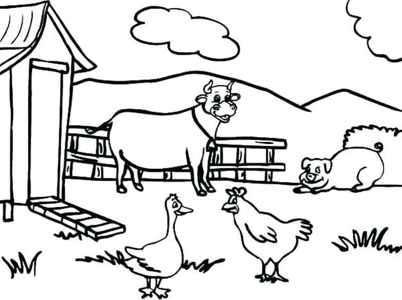 Free Farm Animals Image coloring page