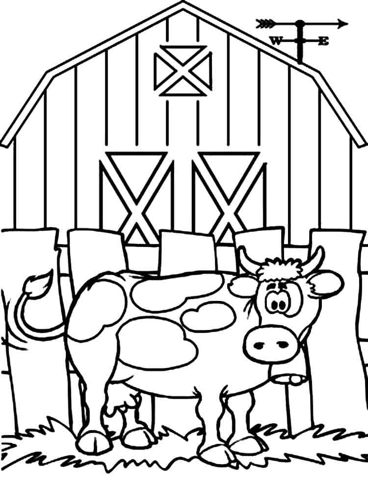 Funny Farm Cow coloring page