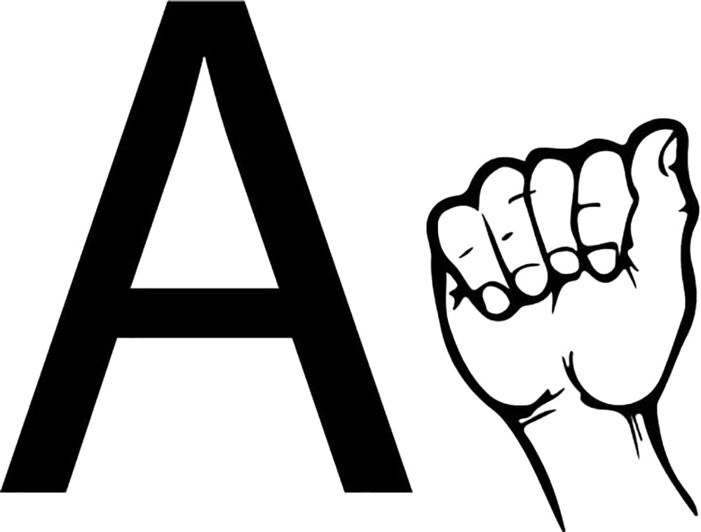 Letter A American Sign Language coloring page