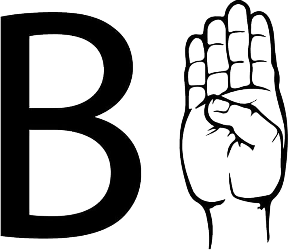 Letter B American Sign Language coloring page