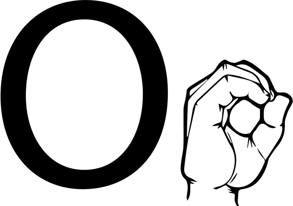 Letter O American Sign Language coloring page