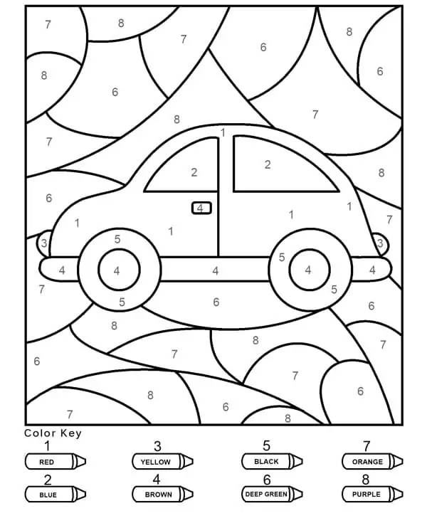 Easy Car Color by Number