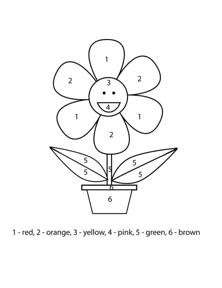 Easy Flower Color by Number