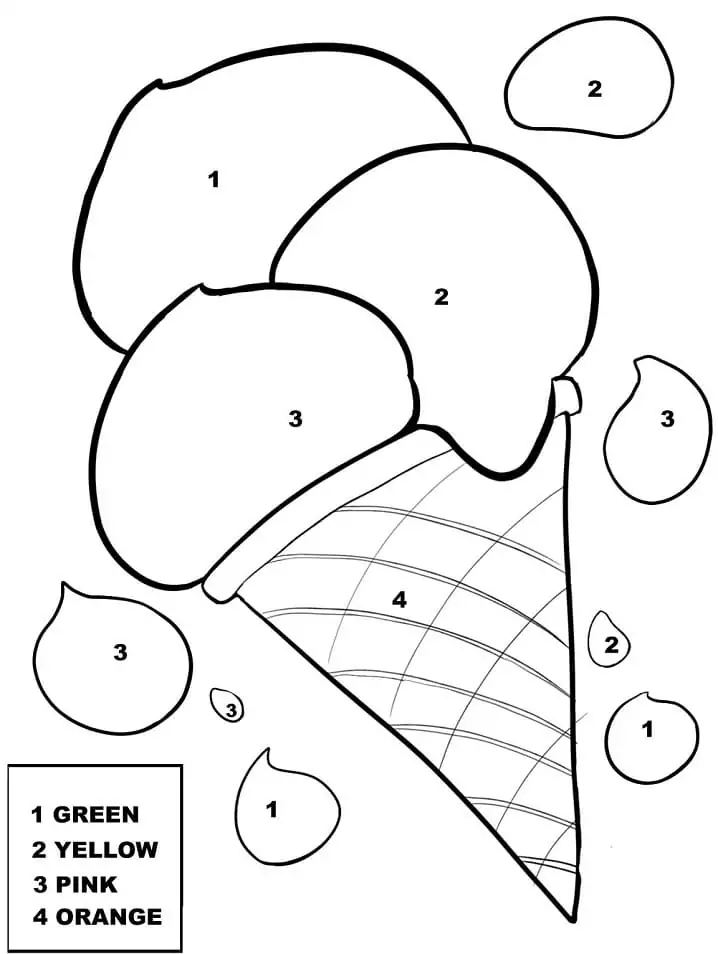 Easy Ice Cream Color by Number