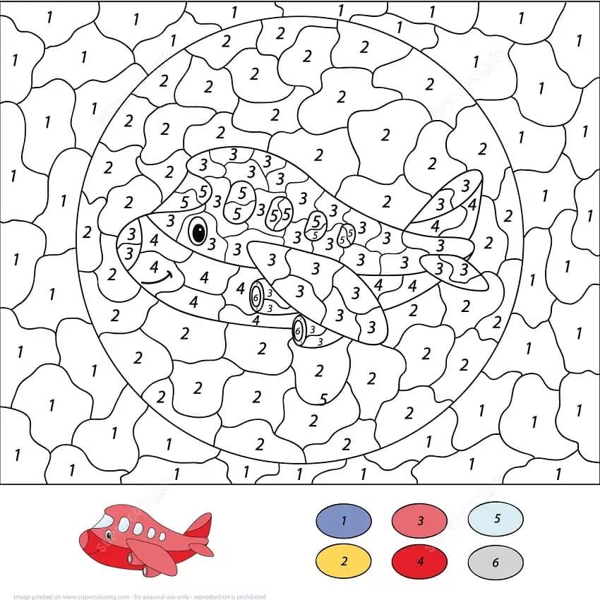 Plane Color by Number