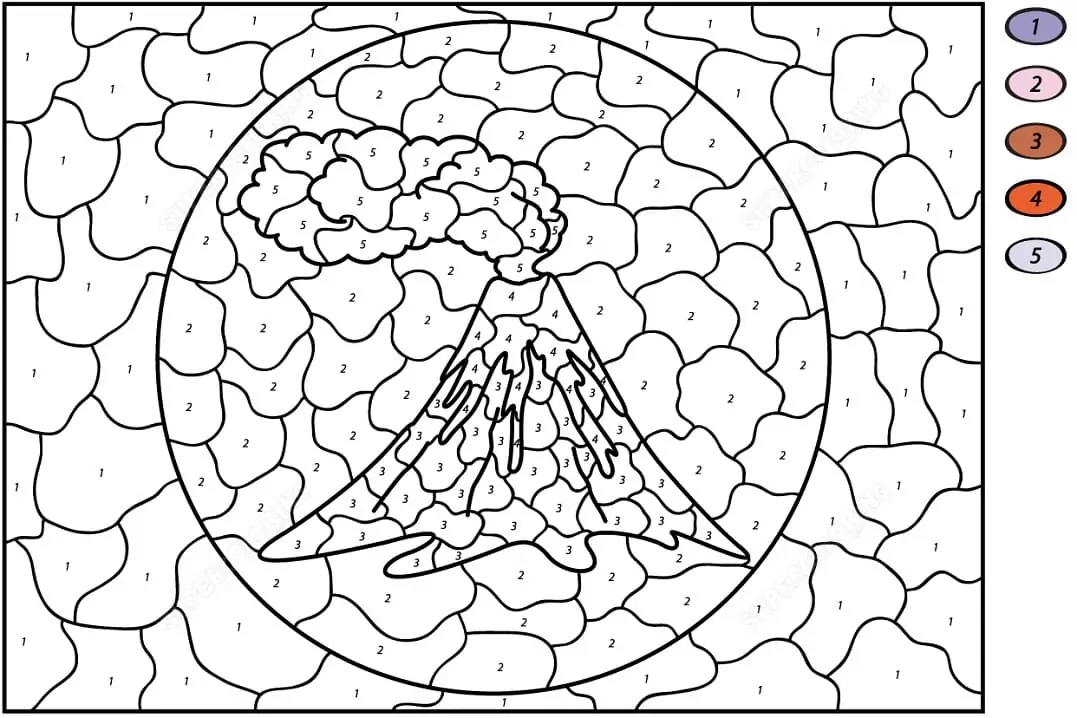 Volcano Color by Number