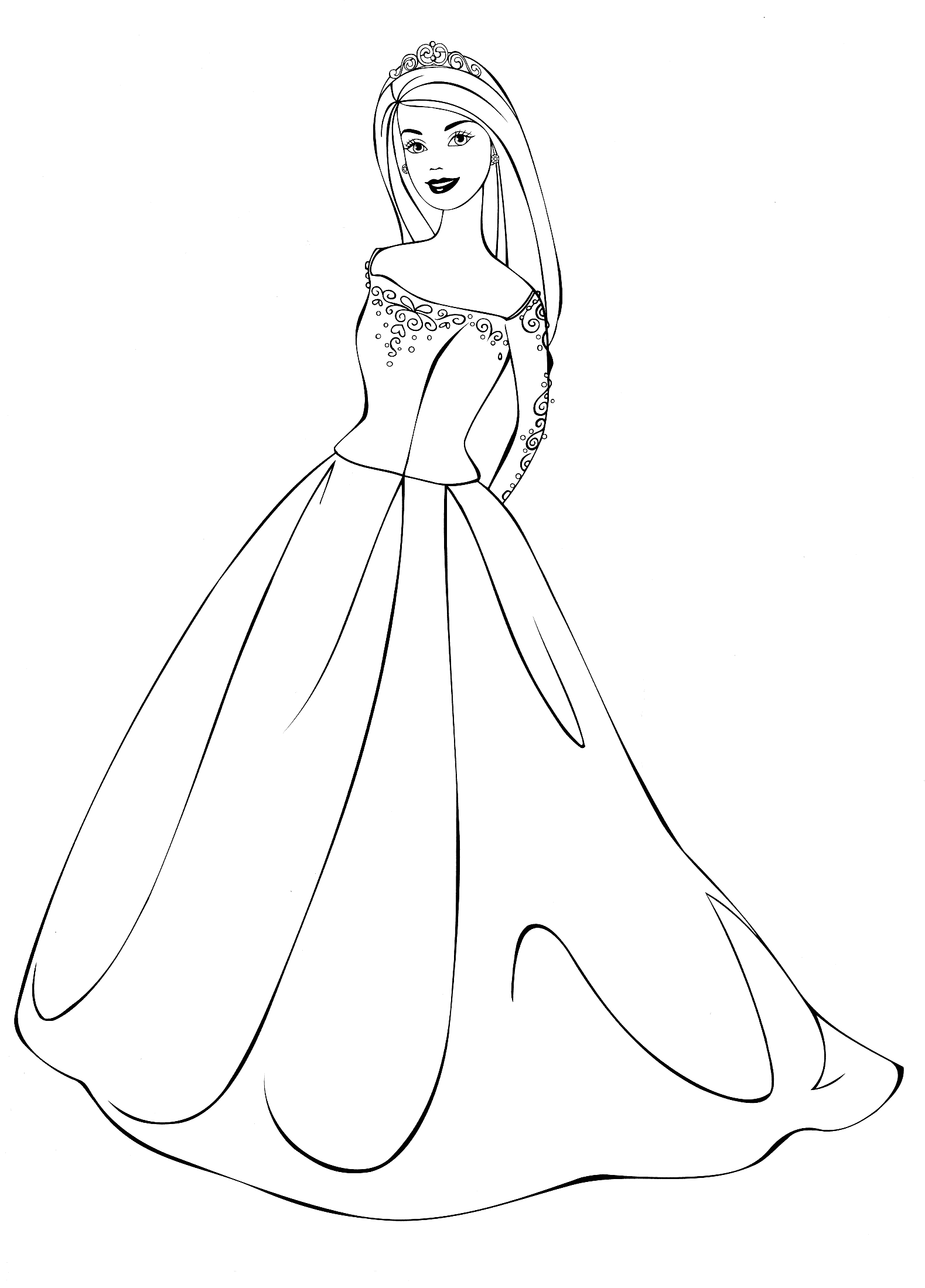 Download Coloring page - Barbie in a wedding dress