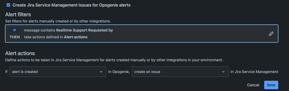 Opsgenie alert -> jira ticket creation rule fails