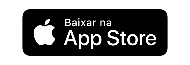 Imagem da plataforma App Store, com logo branco da maçã mordida da Apple, fundo preto e texto Baixar na App Store em branco