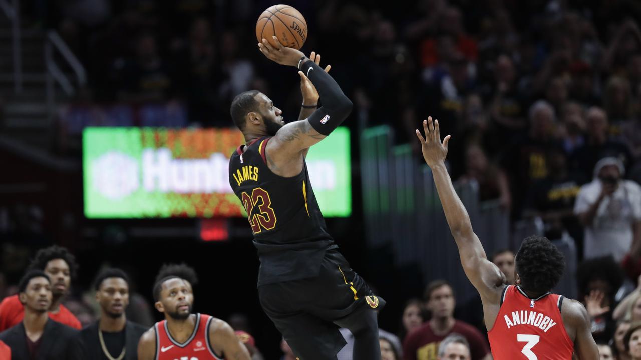 LeBron James hits the game-winning shot.