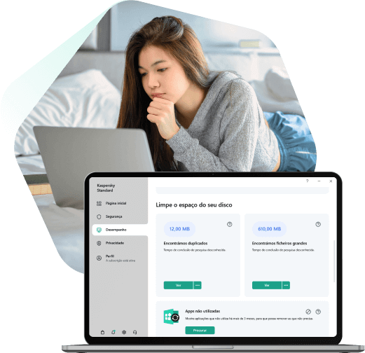 Monitorização do estado de funcionamento e limpeza do disco rígido da Kaspersky