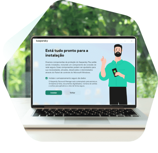 Instalar a aplicação Kaspersky é fácil