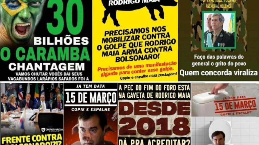 Material publicitário que ataca Congresso e convidava para ato em 15 de março - reprodução