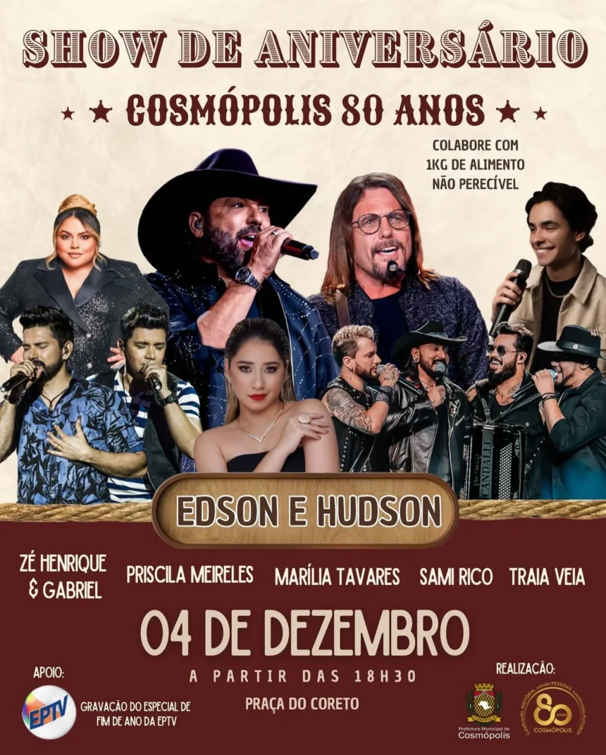 Show comemorativo ao aniversário de 80 de Cosmópolis