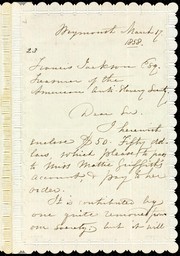 Cover of: [Letter to] Francis Jacson, Esq., Treasurer of the American Anti-Slavery Society, Dear Sir