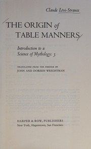 Cover of: The origin of table manners