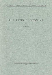 The Latin cognomina by Iiro Kajanto