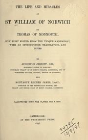 Cover of: The life and miracles of St. William of Norwich by Thomas of Monmouth., Thomas of Monmouth.