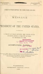 Cover of: A treaty of peace between the United States and Spain.