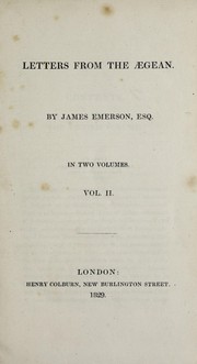 Letters from the Aegean by Sir James Emerson Tennent