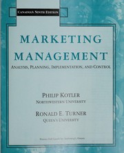 Cover of: Marketing management: analysis, planning, implementation, and control