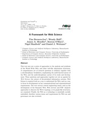 Cover of: A framework for web science