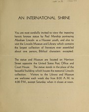 Cover of: An international shrine