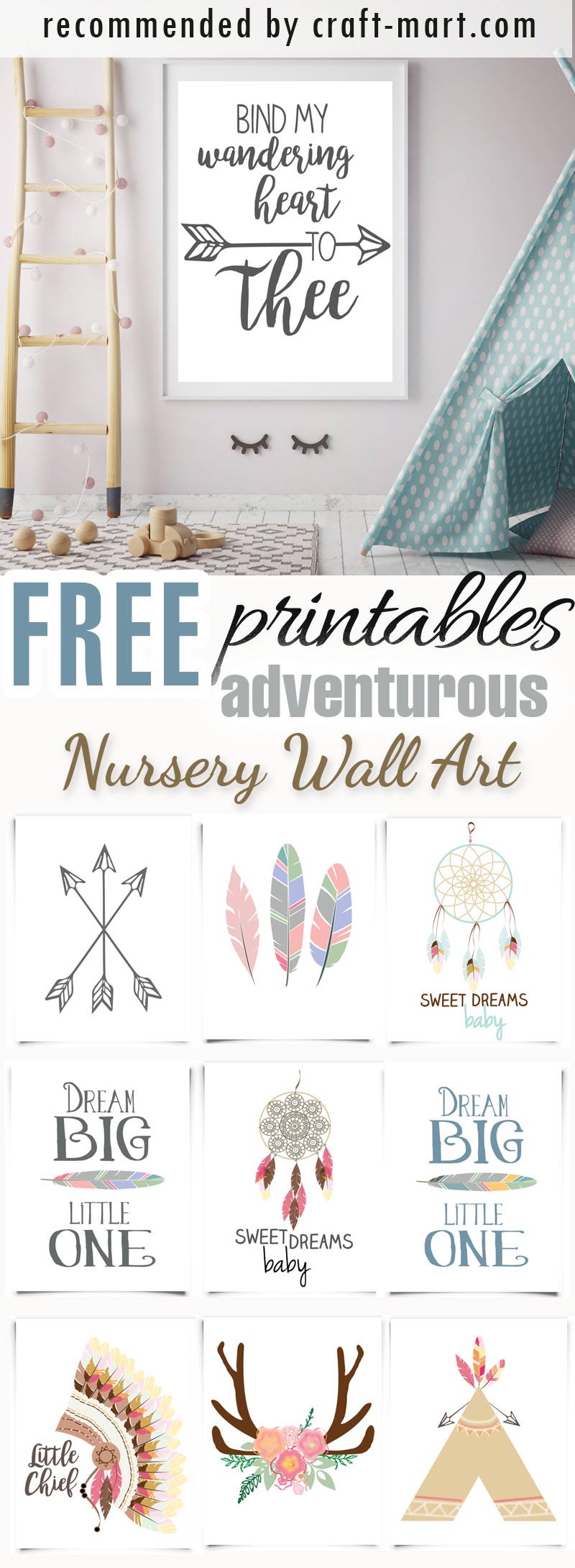 ADVENTURE AWAITS - FREE Nursery Printables and wall decor #freeprintables #freenurseryprintables #freenurserywallart #cutenurseryprints #tribalnurseryprintables #adventureawaitsnurseryprintables #dreamcatchernurseryprintables #freenurseryprints