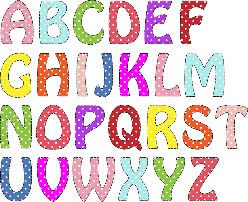 Colourful alphabet clipart. Free download transparent .PNG | Creazilla