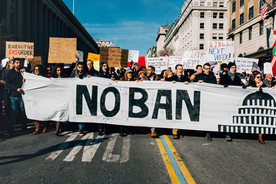 A protest in reaction to Trump’s travel ban in D.C.