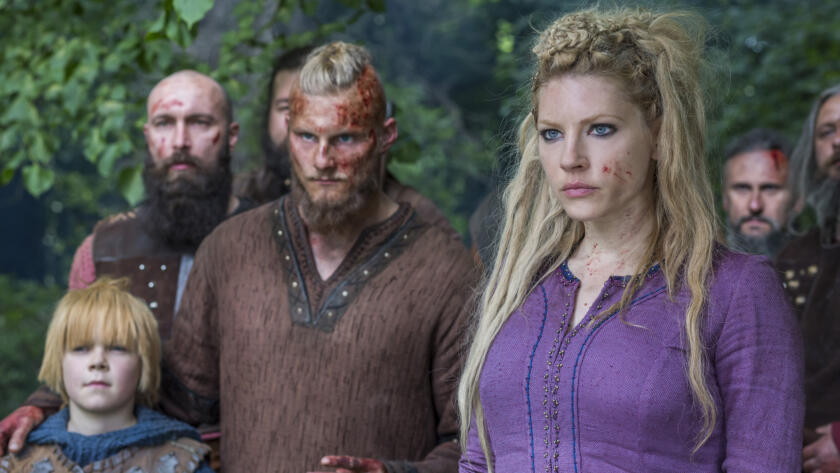 Alexander Ludwig as Bjorn, Katheryn Winnick as Lagertha, Vikings