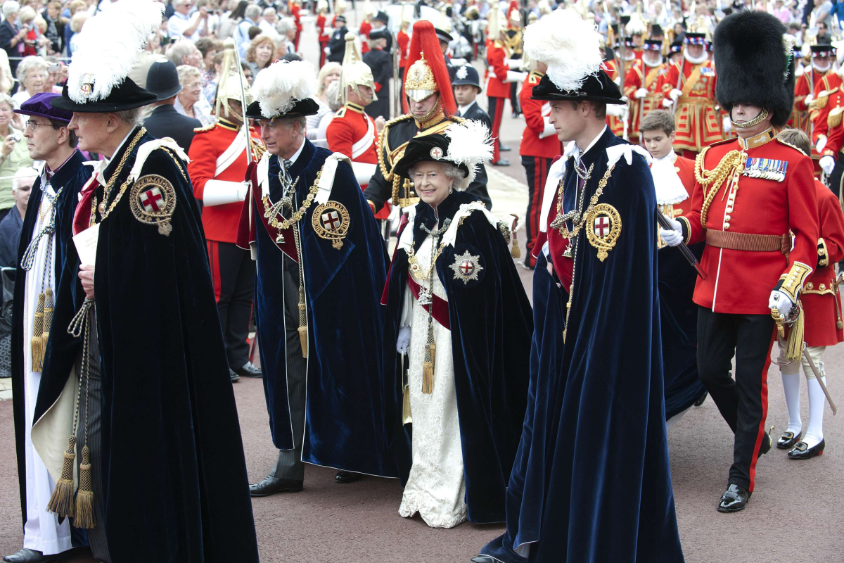 Prince William, Queen Elizabeth, King Charles Garter