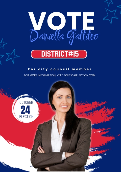 Political Election Flyer Blue & Red Template | PosterMyWall