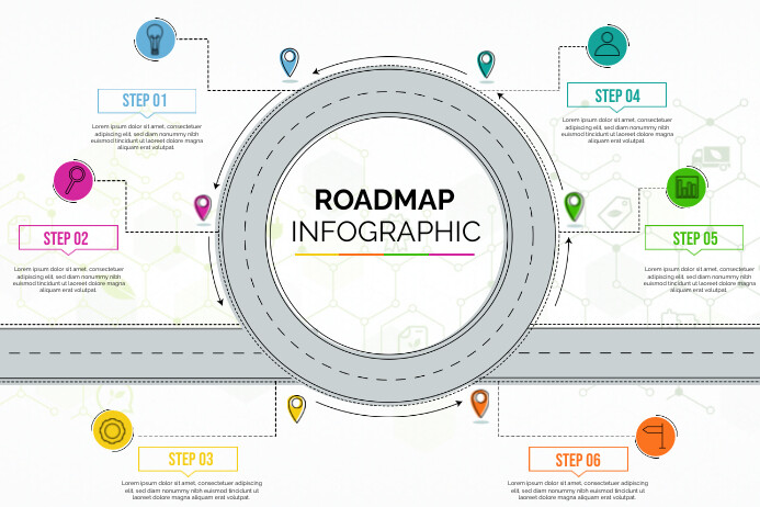 Road Infographics Poster template