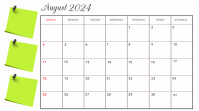 White Professional August Calendar Digital Di template