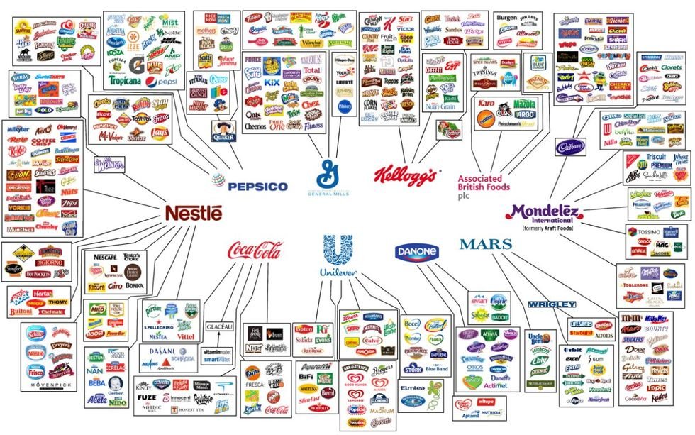 Chart showing massive corporation reach.