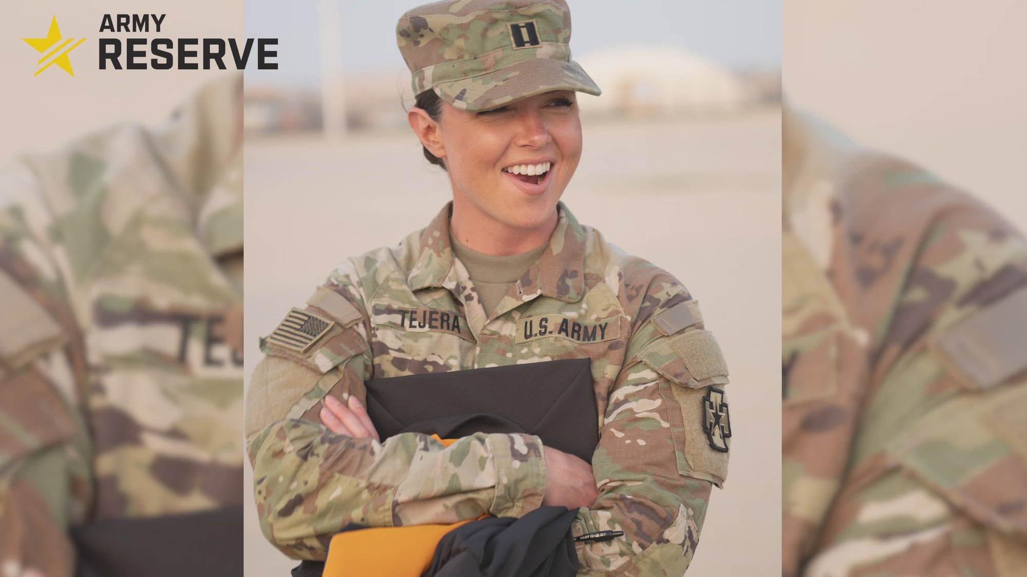 U.S. Army Reserve Cpt. Paige Tejera, discusses why she joined the Army Reserve on Feb. 29, 2024, in Nanyuki, Kenya.