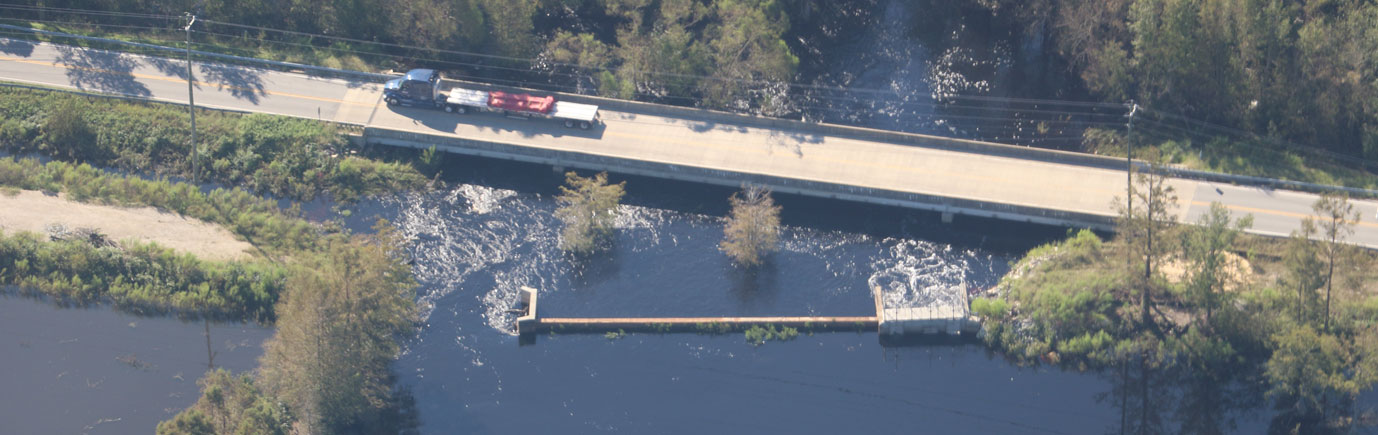 Rhodes pond dam after hurricane matthew