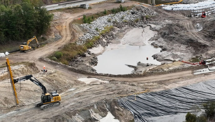 Boiling spring lakes dam reconstruction