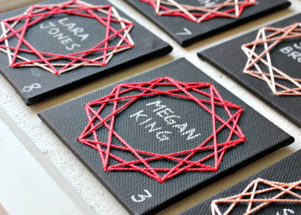 Diy Geometric String Art Escort Cards