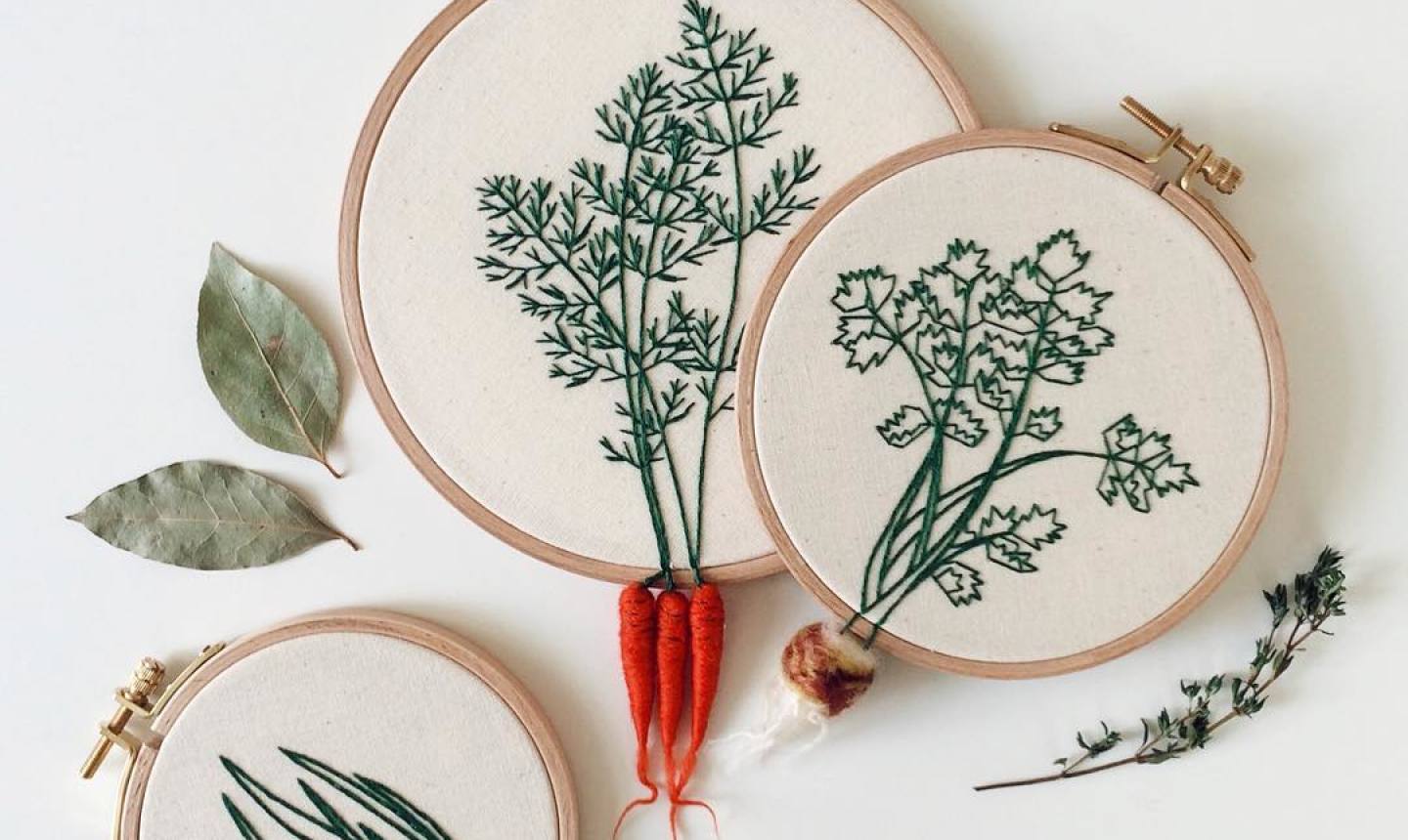 3d vegetable embroidery hoops