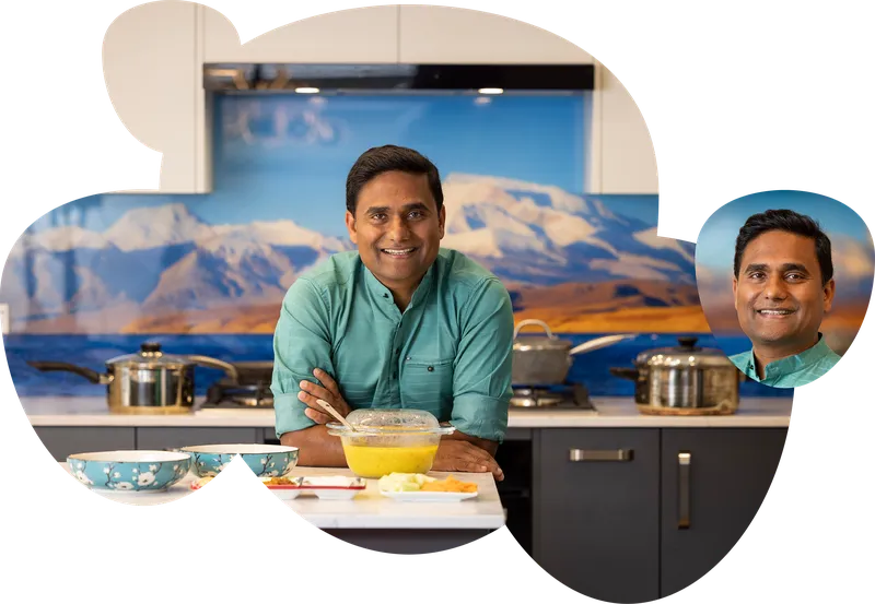 RealMe photo of Indian man in his kitchen