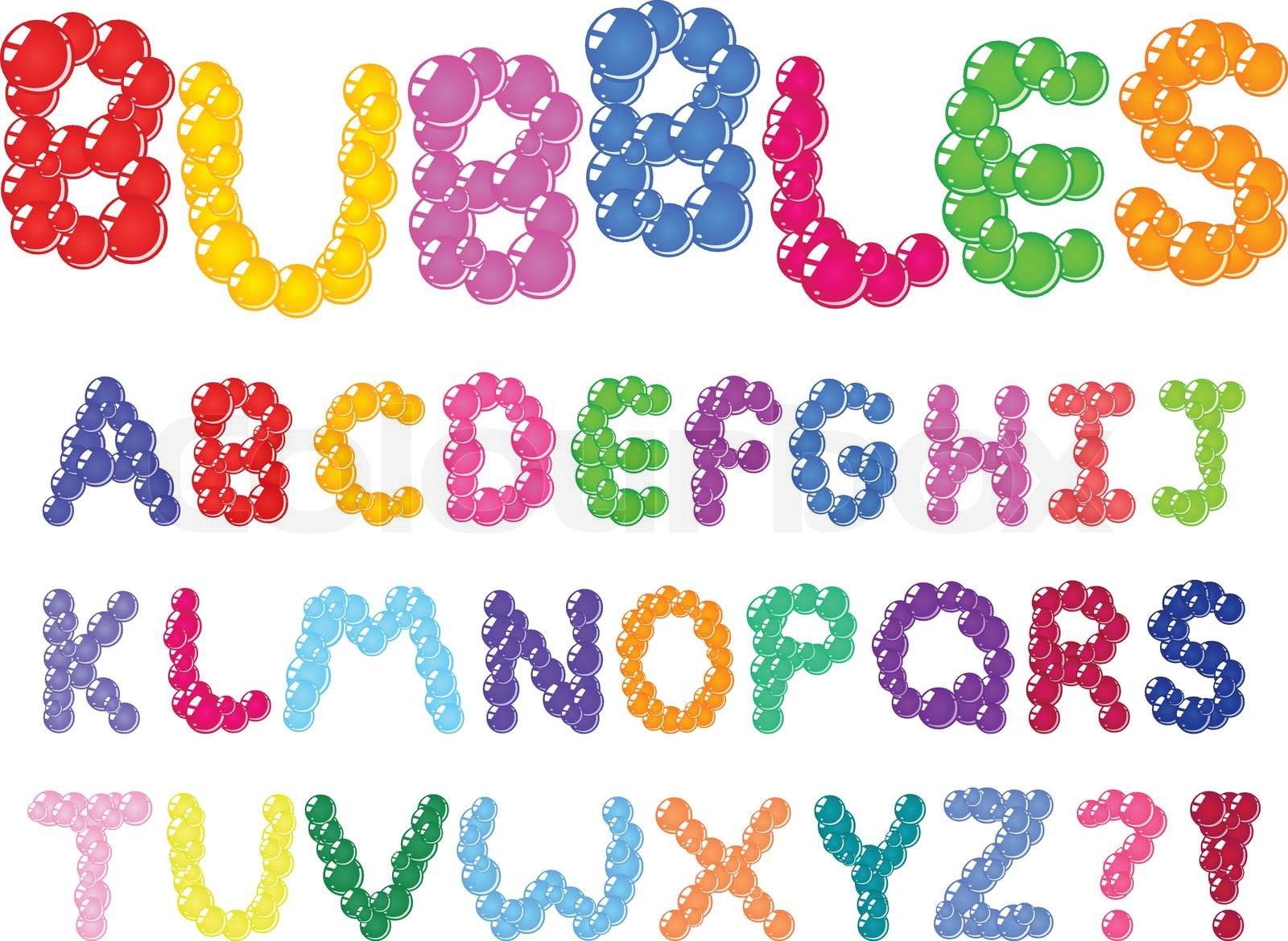 Bubbles alphabet | Stock vector | Colourbox