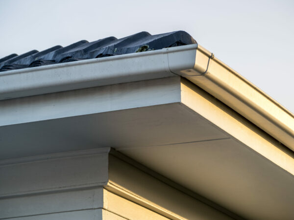 corner of a house roof with gutter