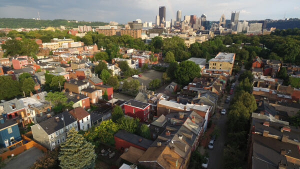 Pittsburgh neighborhood aerial view