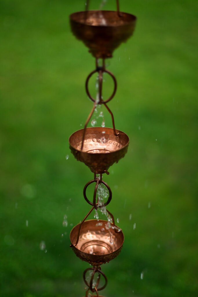 Copper rain chain