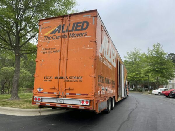 The back of an Allied Van Lines moving truck